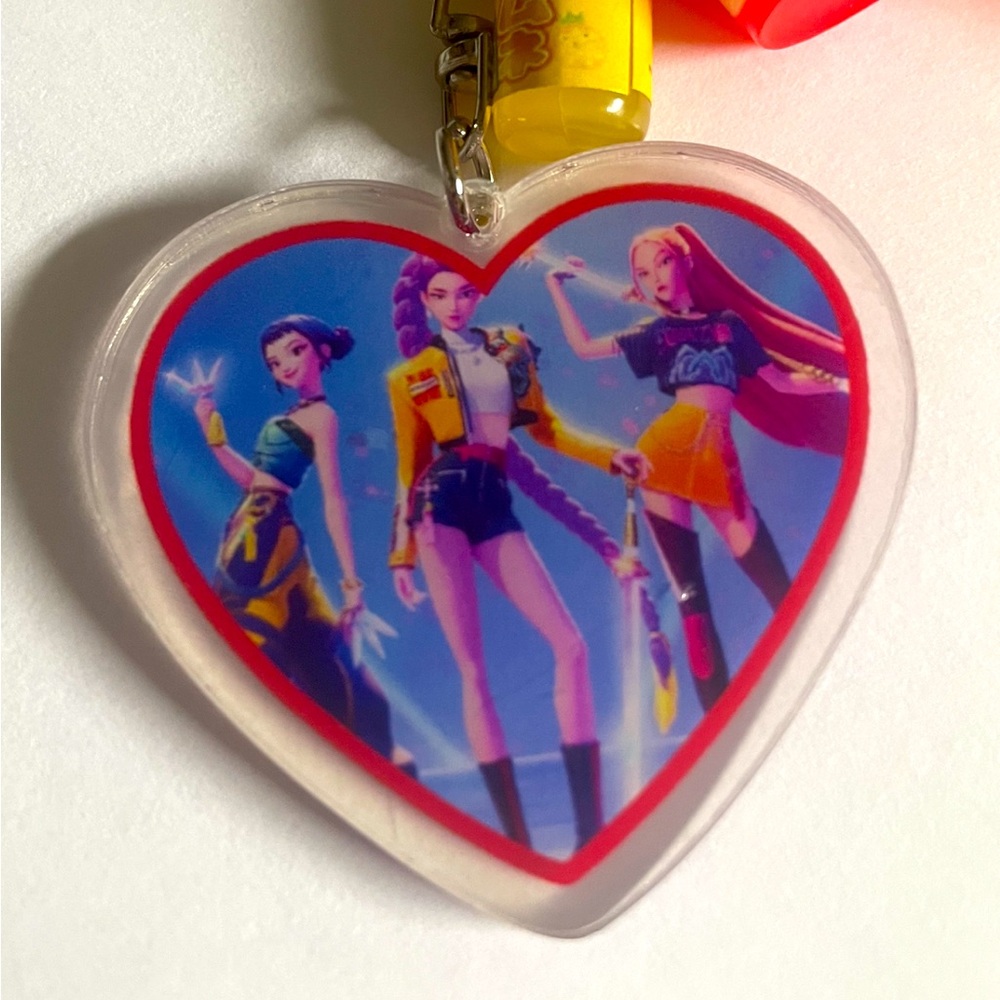 Colorful Heart-Shaped K-pop demon hunters bag charm/ Keychain